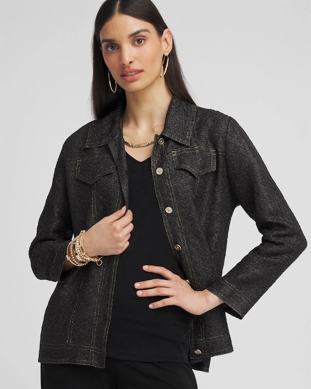 Travelers Collection Denim-Look Jacket